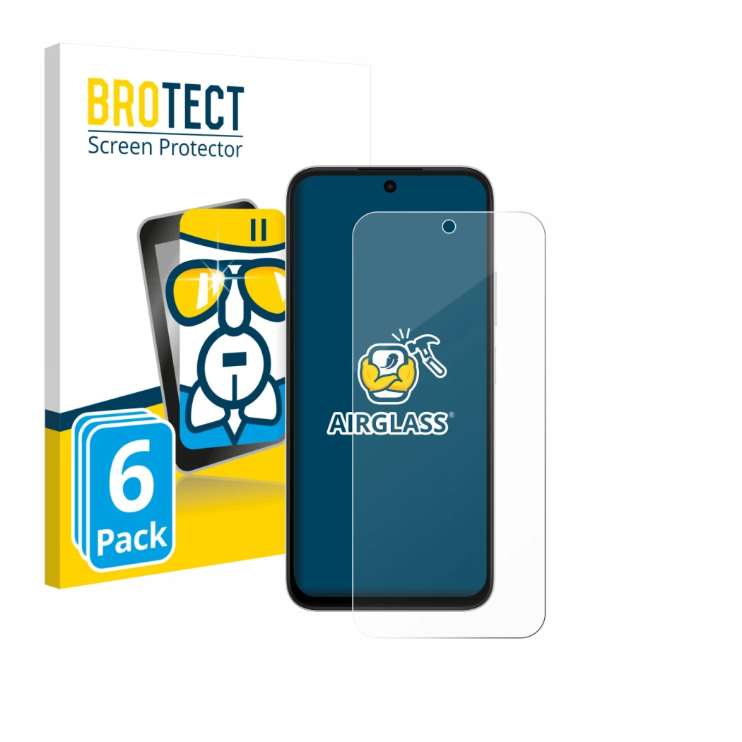 Vorderseite einer Produktverpackung mit dem Markenlogo BROTECT. Daneben ist das Gerät Oppo A6s 4G mit dem zugehörigen Displays