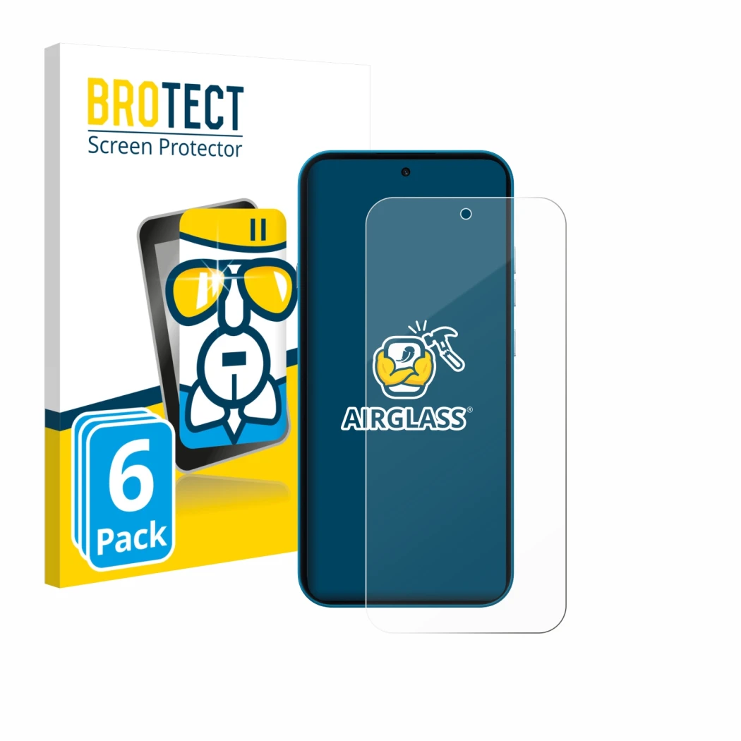 Vorderseite einer Produktverpackung mit dem Markenlogo BROTECT. Daneben ist das Gerät Nothing Phone (4a) mit dem zugehörigen D