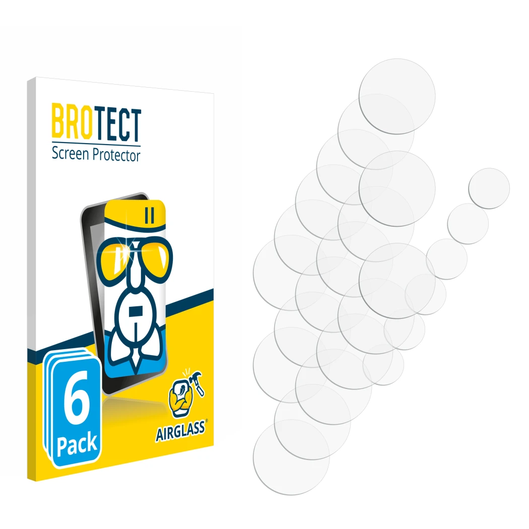 Vorderseite einer Produktverpackung mit dem Markenlogo BROTECT. Daneben ist der zugehörige Displayschutz.