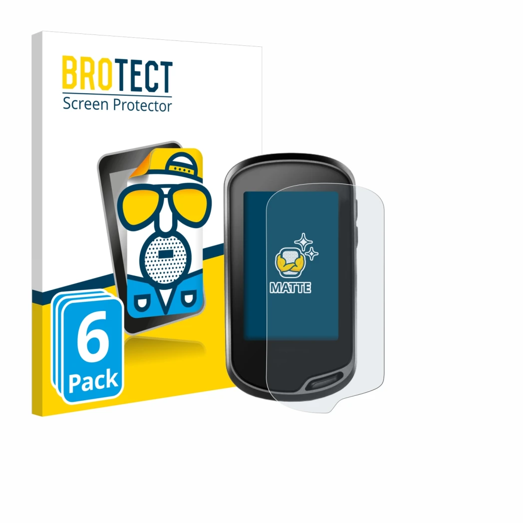 Vorderseite einer Produktverpackung mit dem Markenlogo BROTECT. Daneben ist das Gerät Garmin Oregon 700 mit dem zugehörigen Di