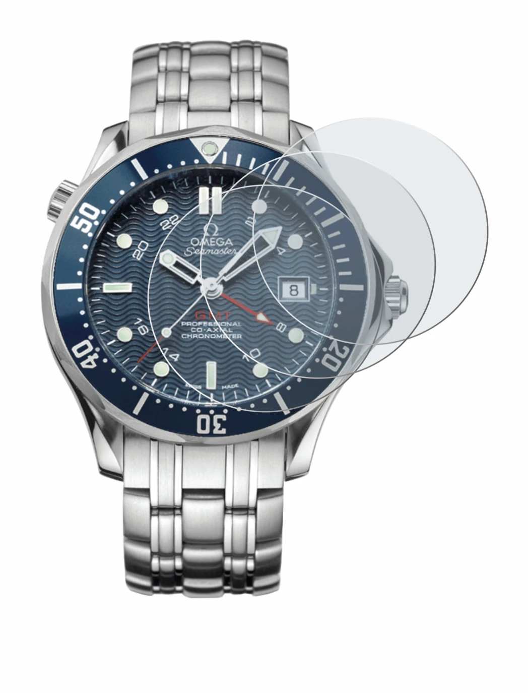 Abbildung des Geräts Omega Seamaster Diver (41 mm) mit einer Vielzahl des Displayschutzes.