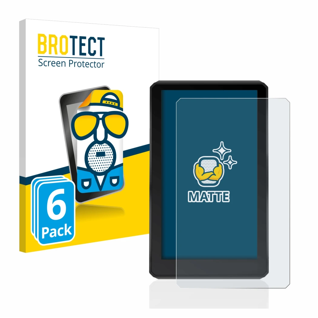 Vorderseite einer Produktverpackung mit dem Markenlogo BROTECT. Daneben ist das Gerät Garmin zumo XT mit dem zugehörigen Displ