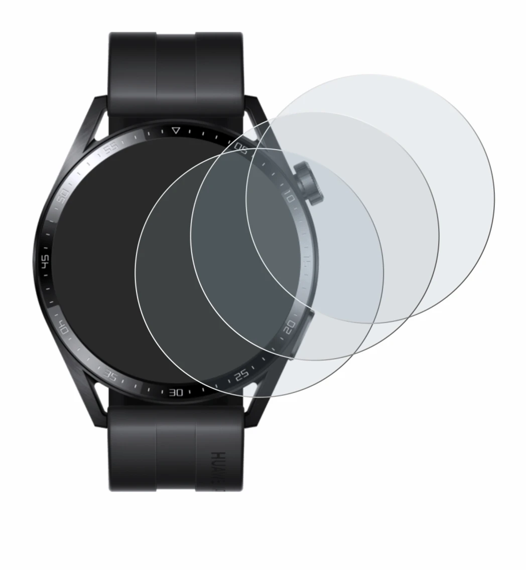 Abbildung des Geräts Huawei Watch GT 3 (46 mm) mit einer Vielzahl des Displayschutzes.