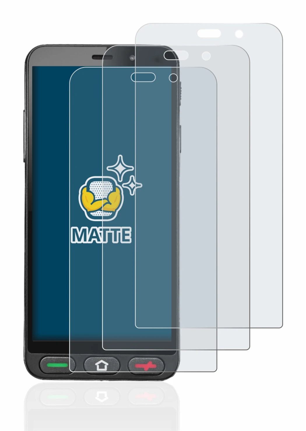 Abbildung des Geräts Brondi Amico S Nero mit einer Vielzahl des Displayschutzes.