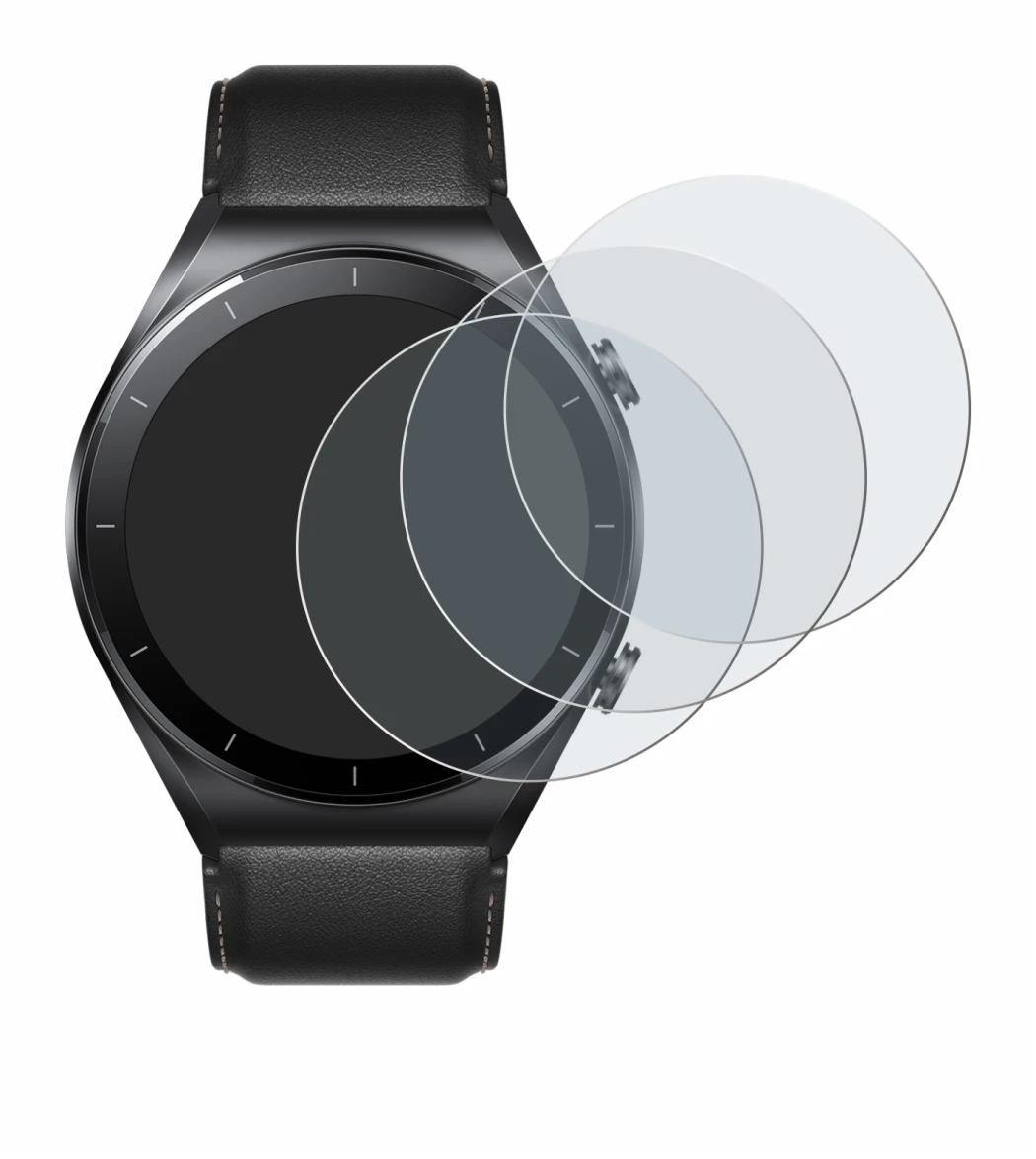 Abbildung des Geräts Xiaomi Watch S1 mit einer Vielzahl des Displayschutzes.