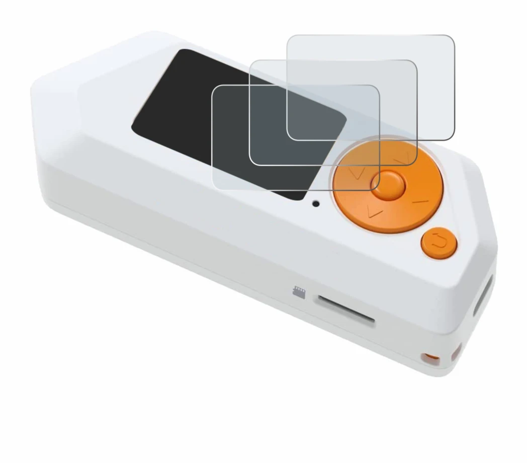 Abbildung des Geräts Flipper Zero FZ.1 mit einer Vielzahl des Displayschutzes.