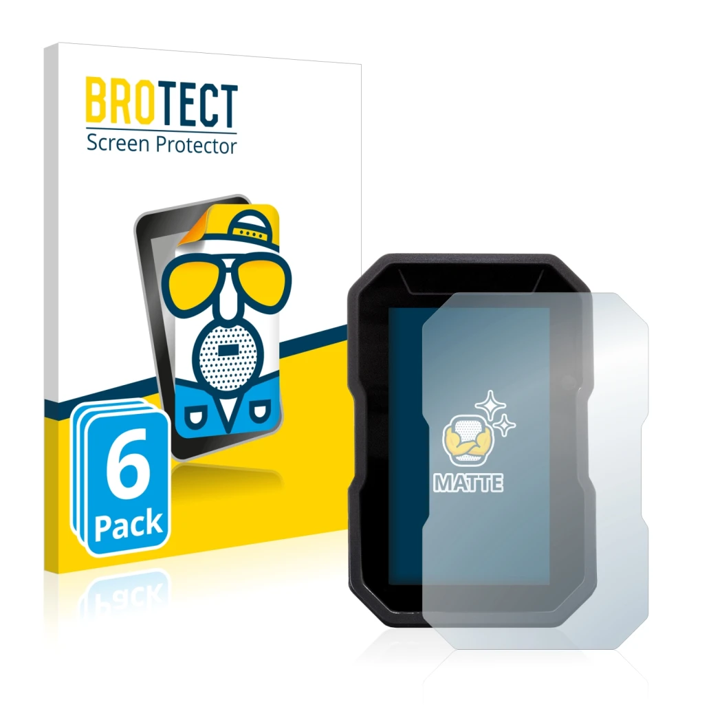 Vorderseite einer Produktverpackung mit dem Markenlogo BROTECT. Daneben ist das Gerät Ducati DesertX 2022 mit dem zugehörigen 