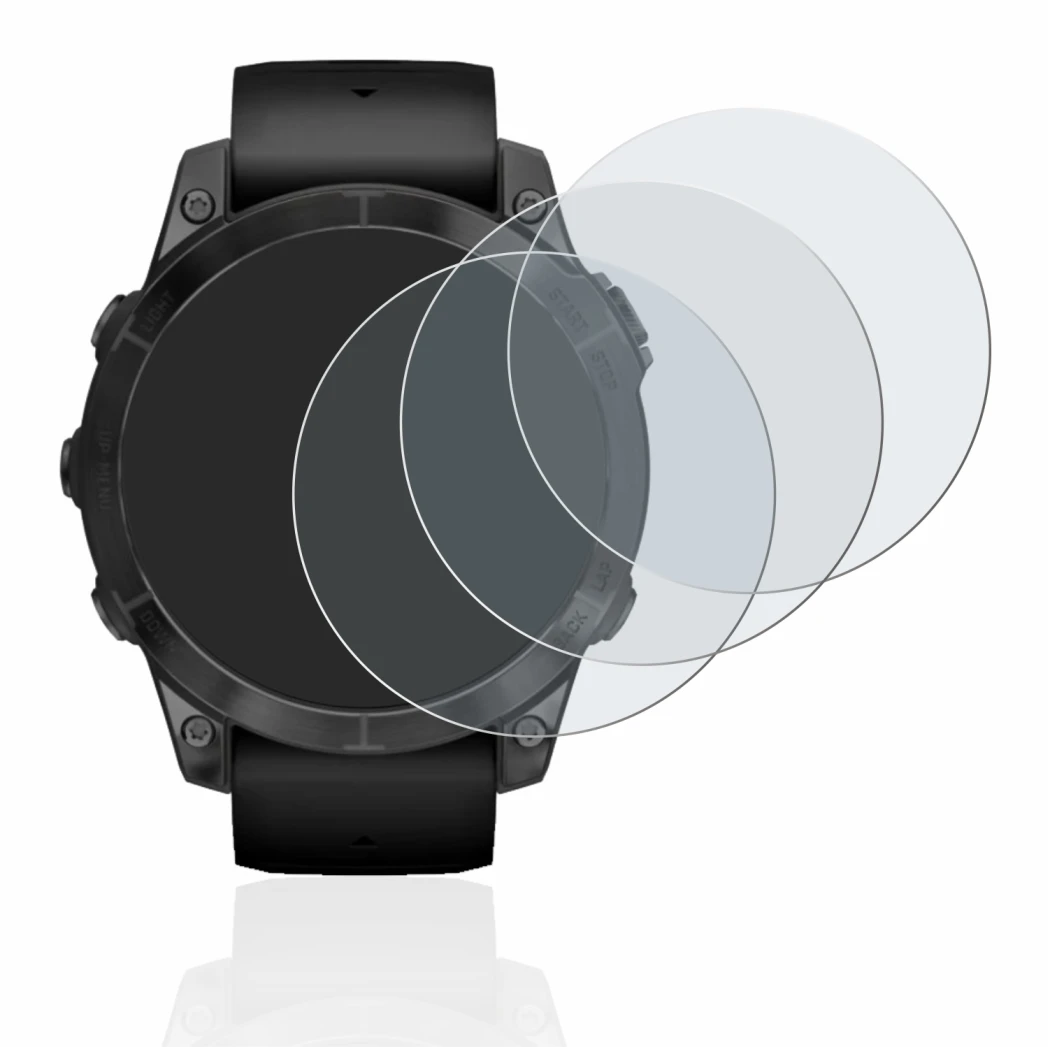 Abbildung des Geräts Garmin Epix Pro (Gen 2) (47 mm) mit einer Vielzahl des Displayschutzes.