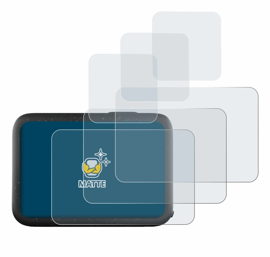 Abbildung des Geräts GoPro Hero 12 Black mit einer Vielzahl des Displayschutzes.