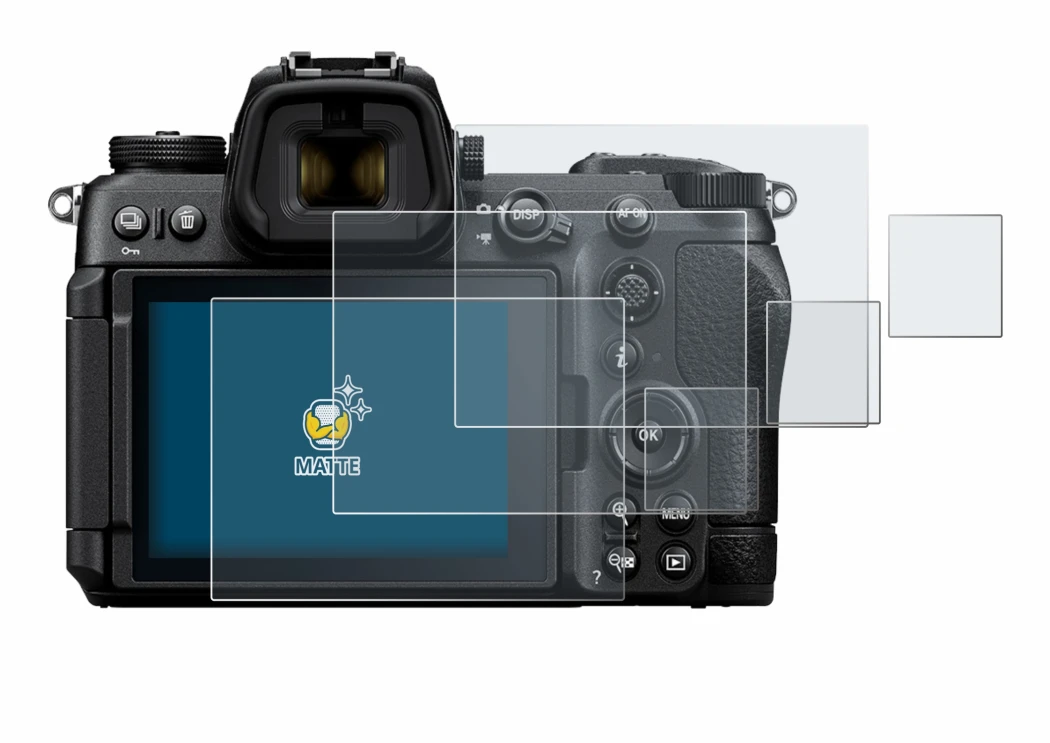 Abbildung des Geräts Nikon Z6 III mit einer Vielzahl des Displayschutzes.