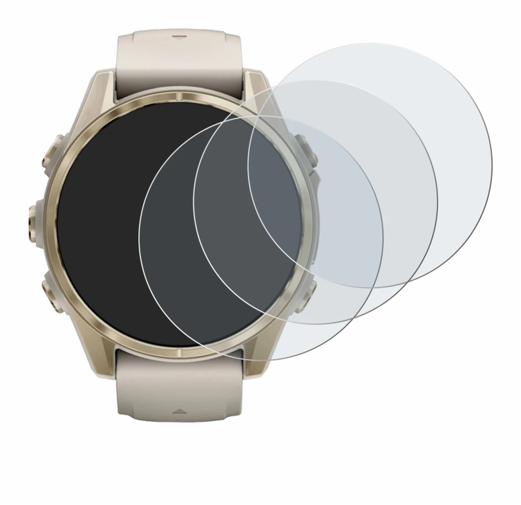 Abbildung des Geräts Garmin Fenix 8 (43 mm) mit einer Vielzahl des Displayschutzes.