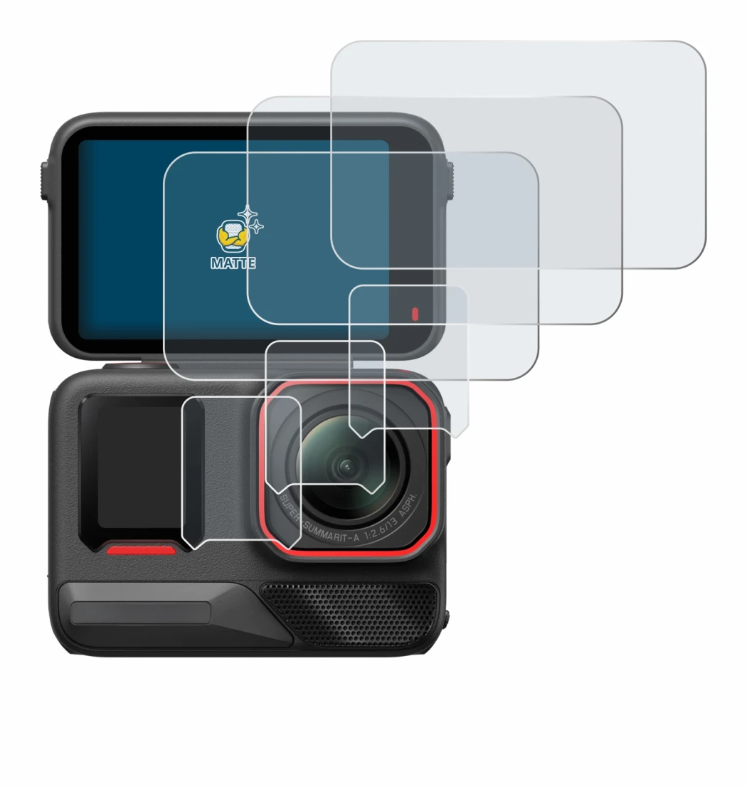 Abbildung des Geräts Insta360 Ace Pro 2 mit einer Vielzahl des Displayschutzes.