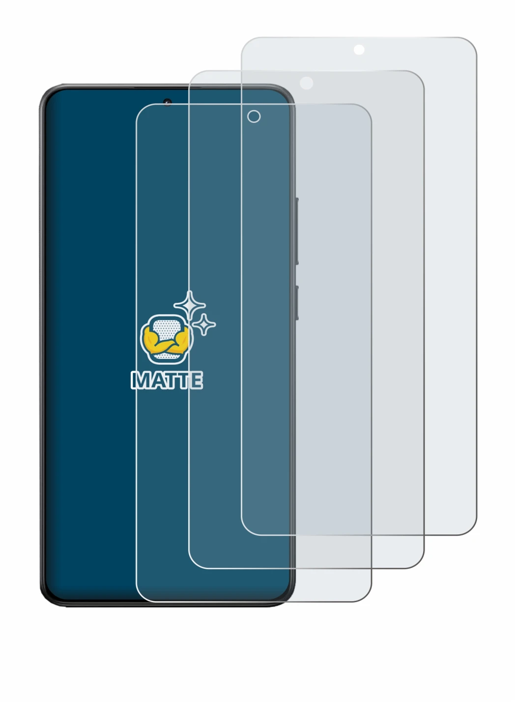 Abbildung des Geräts Xiaomi Poco X7 Pro mit einer Vielzahl des Displayschutzes.