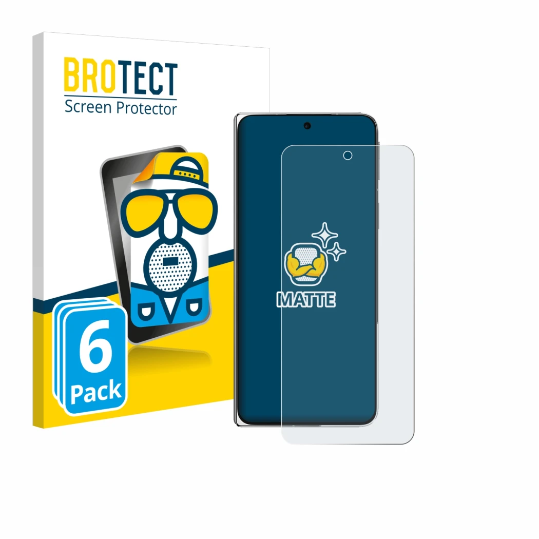 Vorderseite einer Produktverpackung mit dem Markenlogo BROTECT. Daneben ist das Gerät Oppo Find N5 mit dem zugehörigen Display