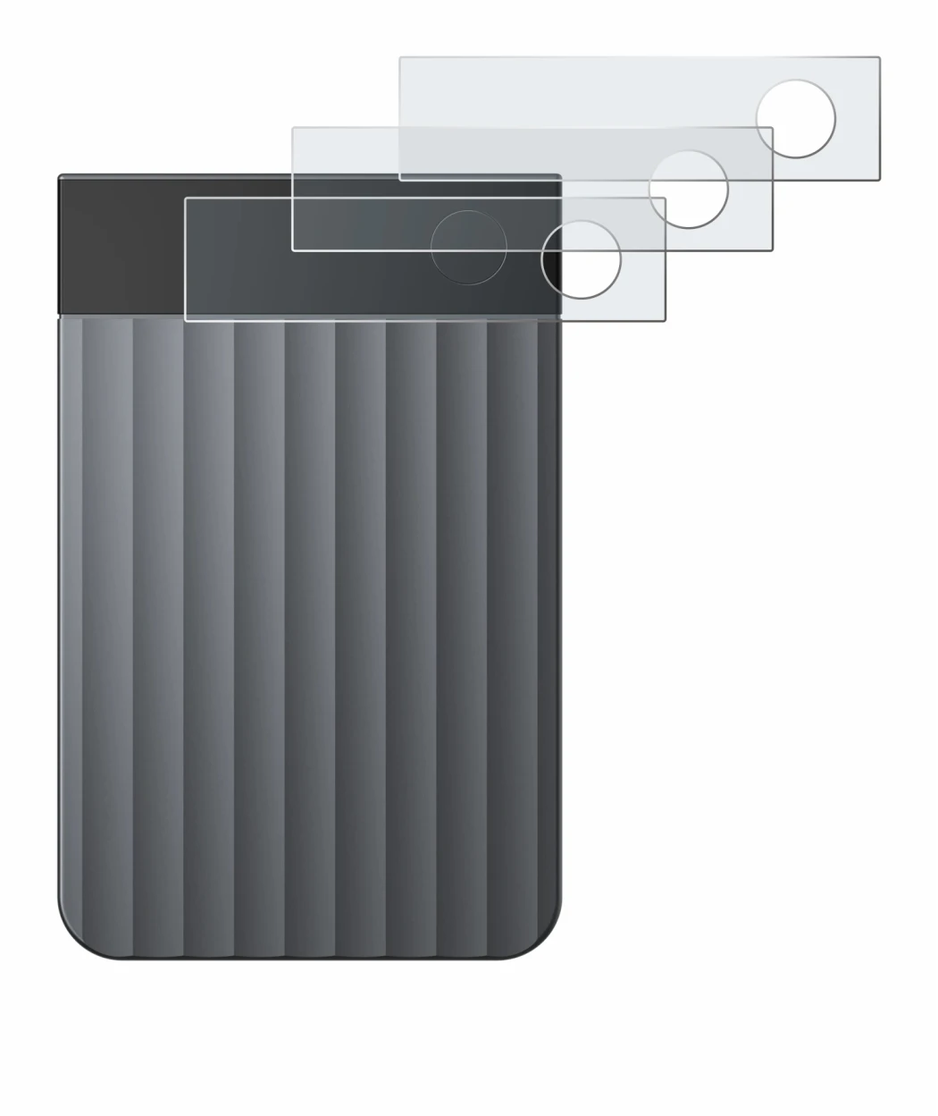 Abbildung des Geräts PLAUD Note Pro mit einer Vielzahl des Displayschutzes.