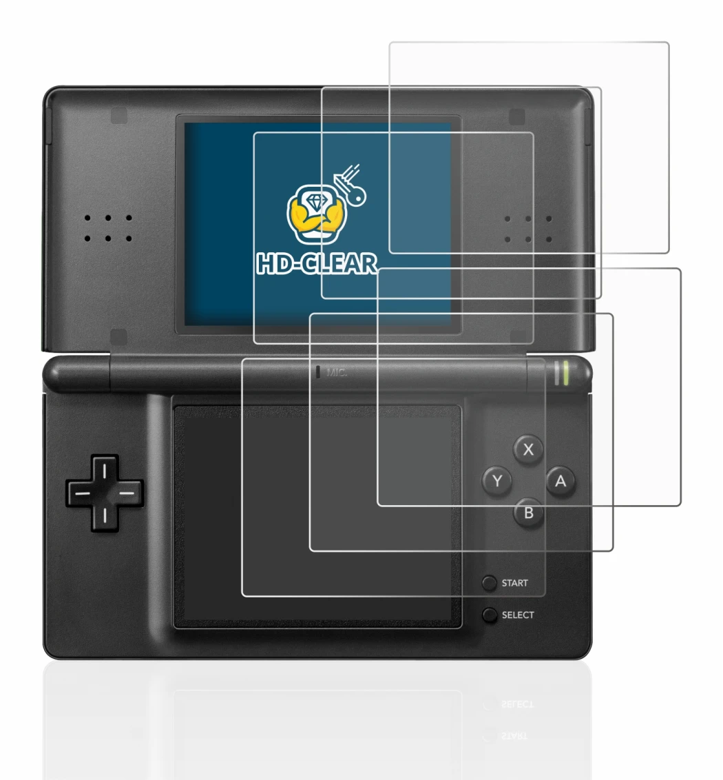 Abbildung des Geräts Nintendo DS LITE mit einer Vielzahl des Displayschutzes.