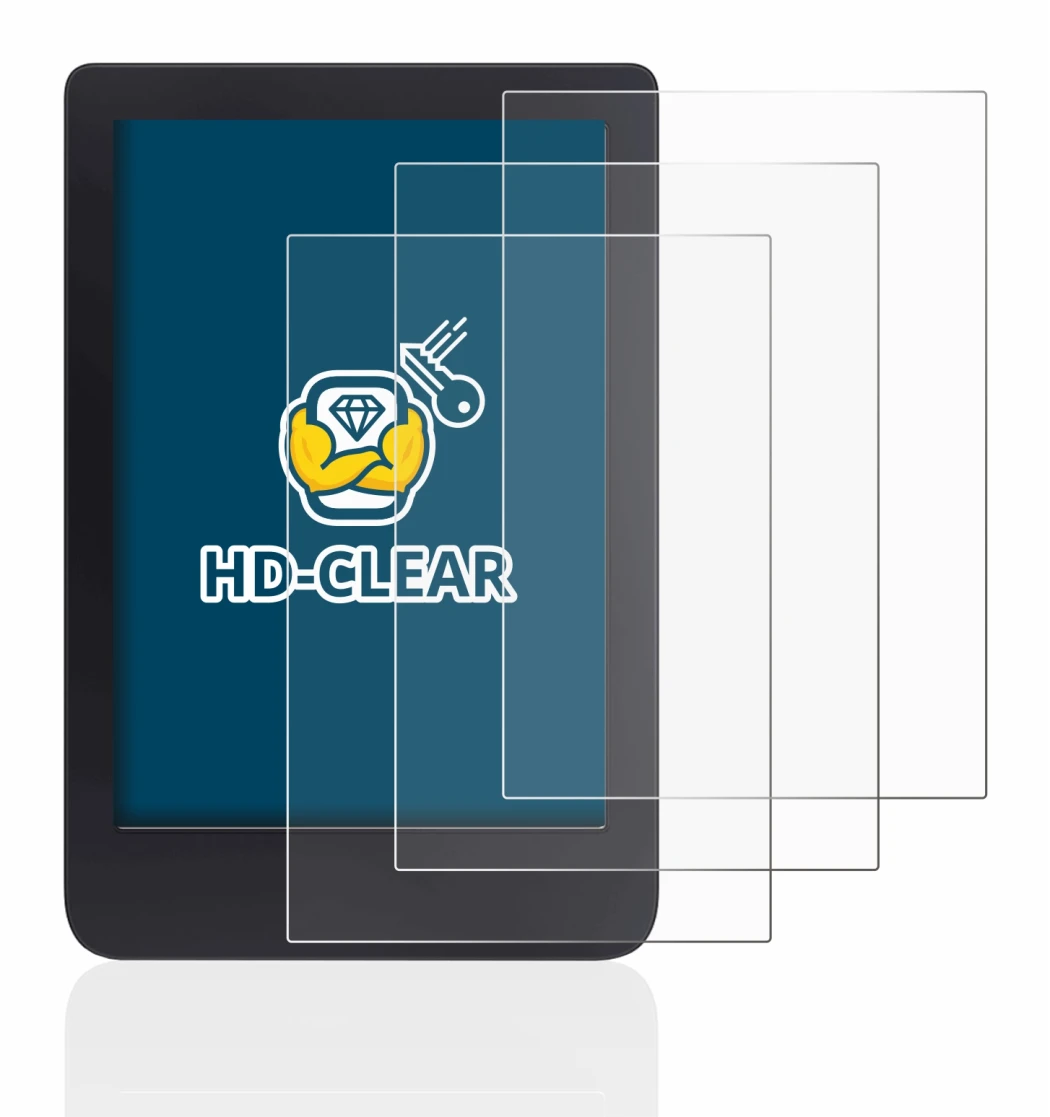 Abbildung des Geräts Tolino Shine 3 mit einer Vielzahl des Displayschutzes.