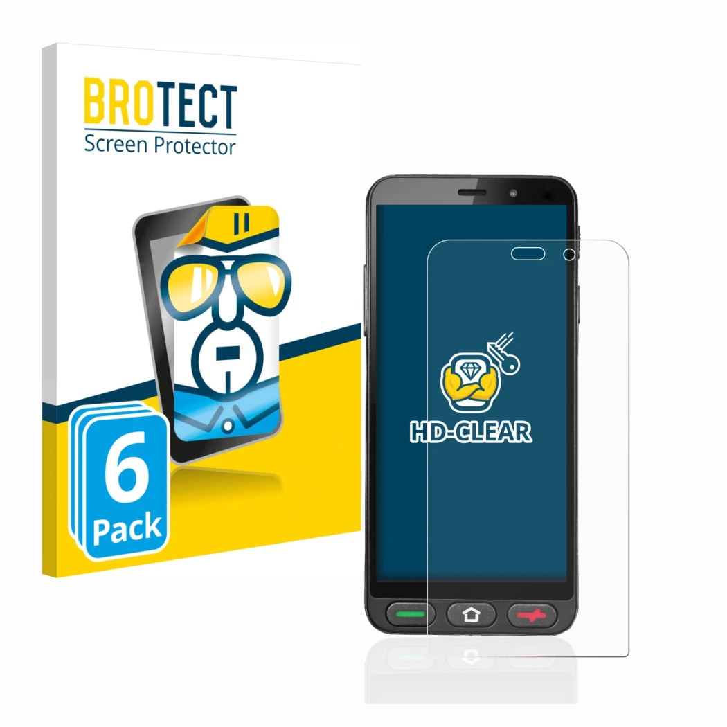 Vorderseite einer Produktverpackung mit dem Markenlogo BROTECT. Daneben ist das Gerät Brondi Amico S Nero mit dem zugehörigen 