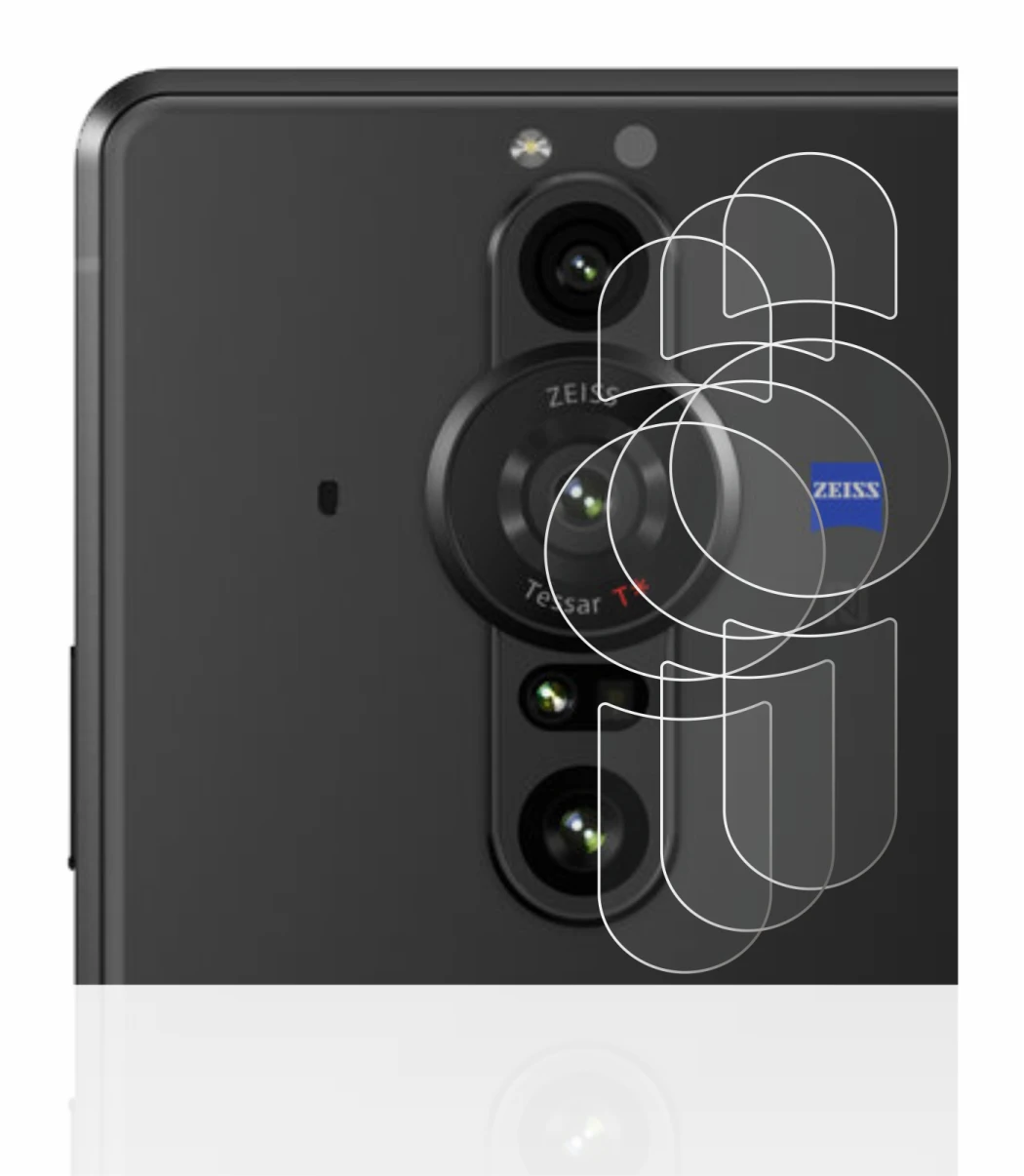 Abbildung des Geräts Sony Xperia Pro-I (NUR Kameraschutz) mit einer Vielzahl des Displayschutzes.
