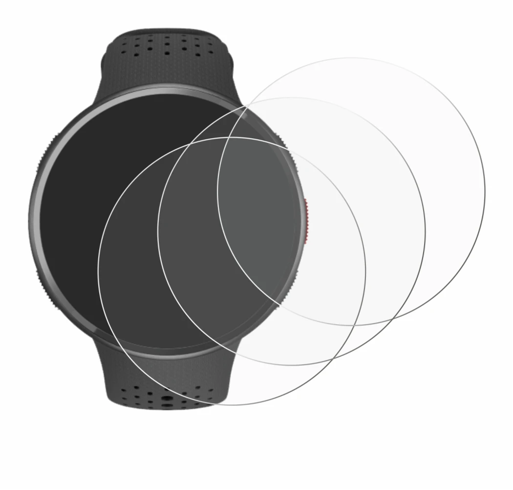 Abbildung des Geräts Polar Pacer Pro mit einer Vielzahl des Displayschutzes.
