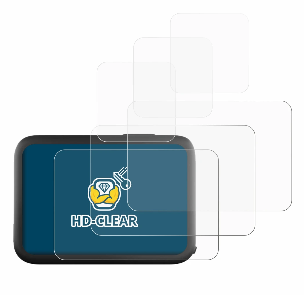 Abbildung des Geräts GoPro Hero 11 Black mit einer Vielzahl des Displayschutzes.