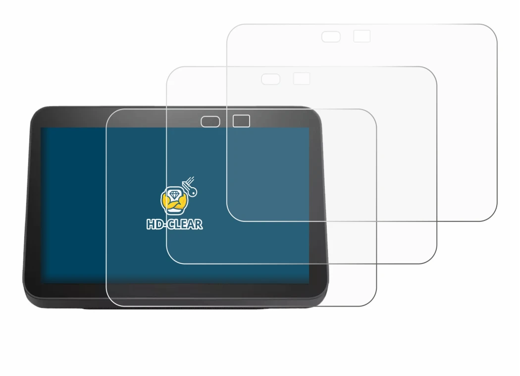 Abbildung des Geräts Amazon Echo Show 8 2023 (3. Gen.) mit einer Vielzahl des Displayschutzes.