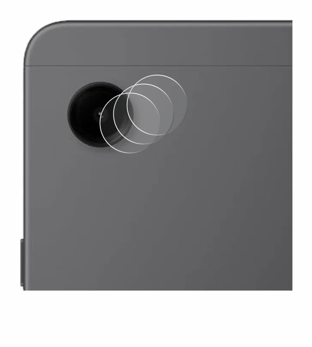 Abbildung des Geräts Samsung Galaxy Tab A9 LTE (NUR Kameraschutz) mit einer Vielzahl des Displayschutzes.