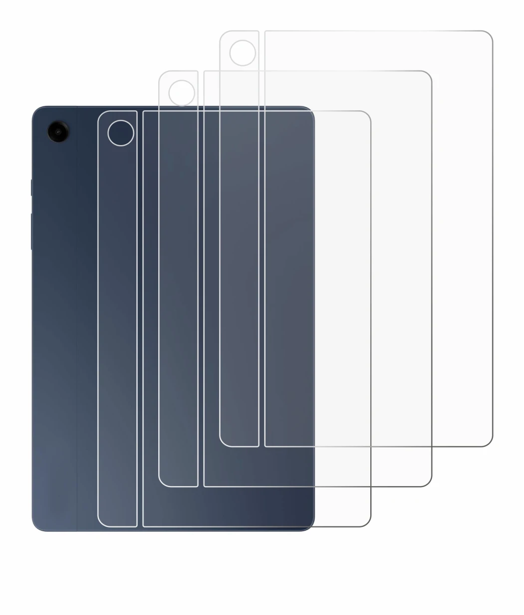 Abbildung des Geräts Samsung Galaxy Tab A9 Plus 5G (Rückseite) mit einer Vielzahl des Displayschutzes.