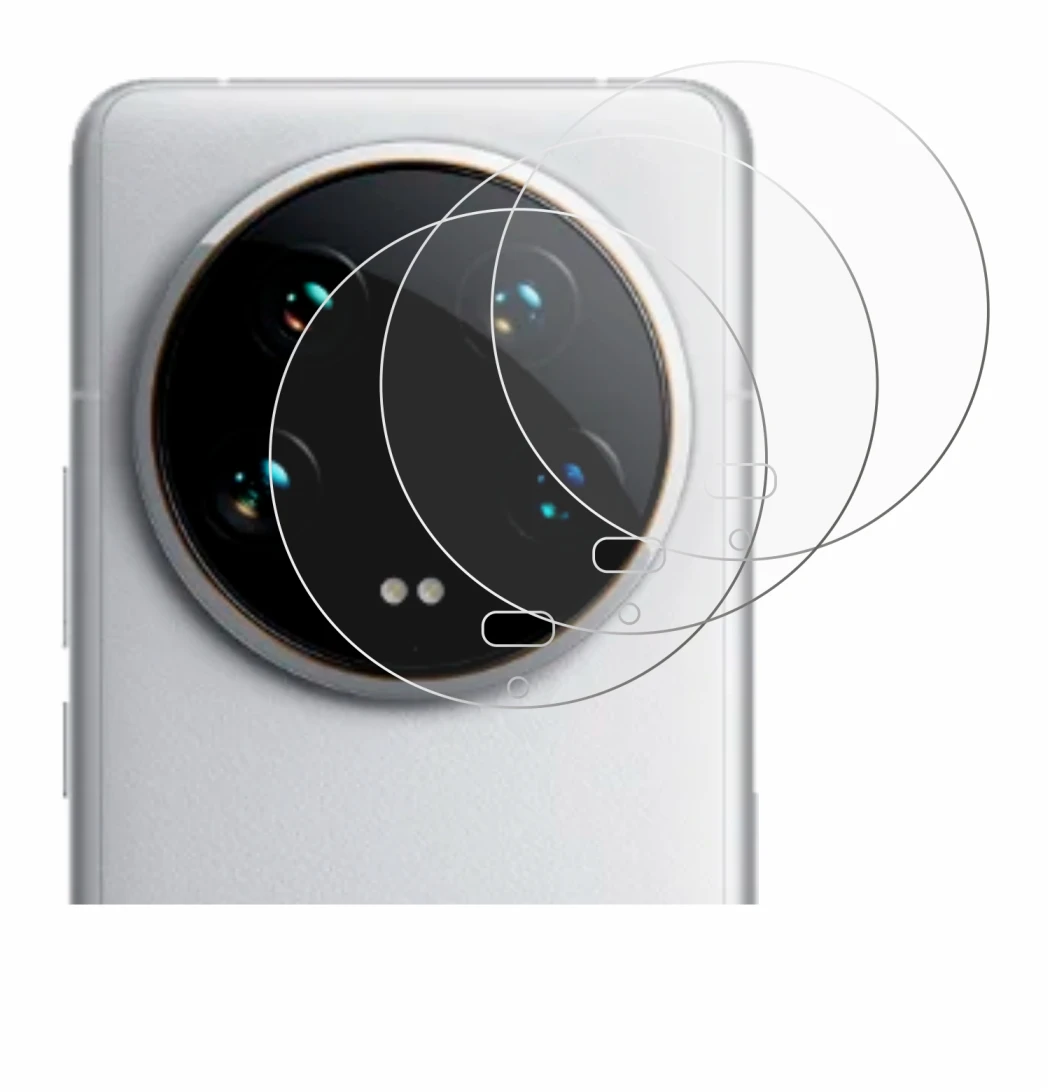 Abbildung des Geräts Xiaomi 14 Ultra (NUR Kameraschutz) mit einer Vielzahl des Displayschutzes.