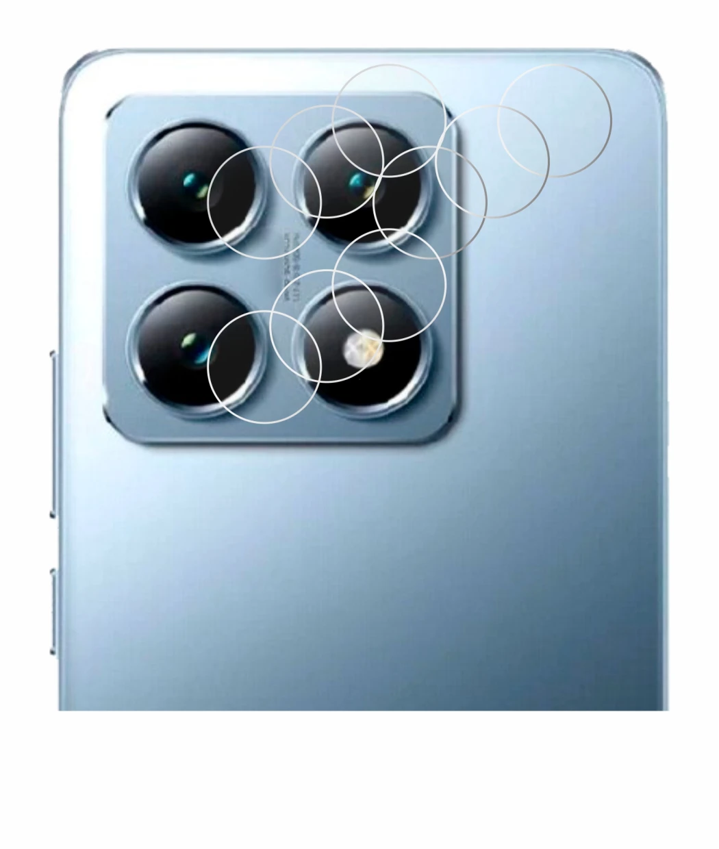 Abbildung des Geräts Xiaomi 14T Pro (NUR Kameraschutz) mit einer Vielzahl des Displayschutzes.