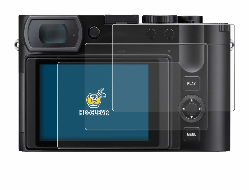 Abbildung des Geräts Leica Q3 43 mit einer Vielzahl des Displayschutzes.