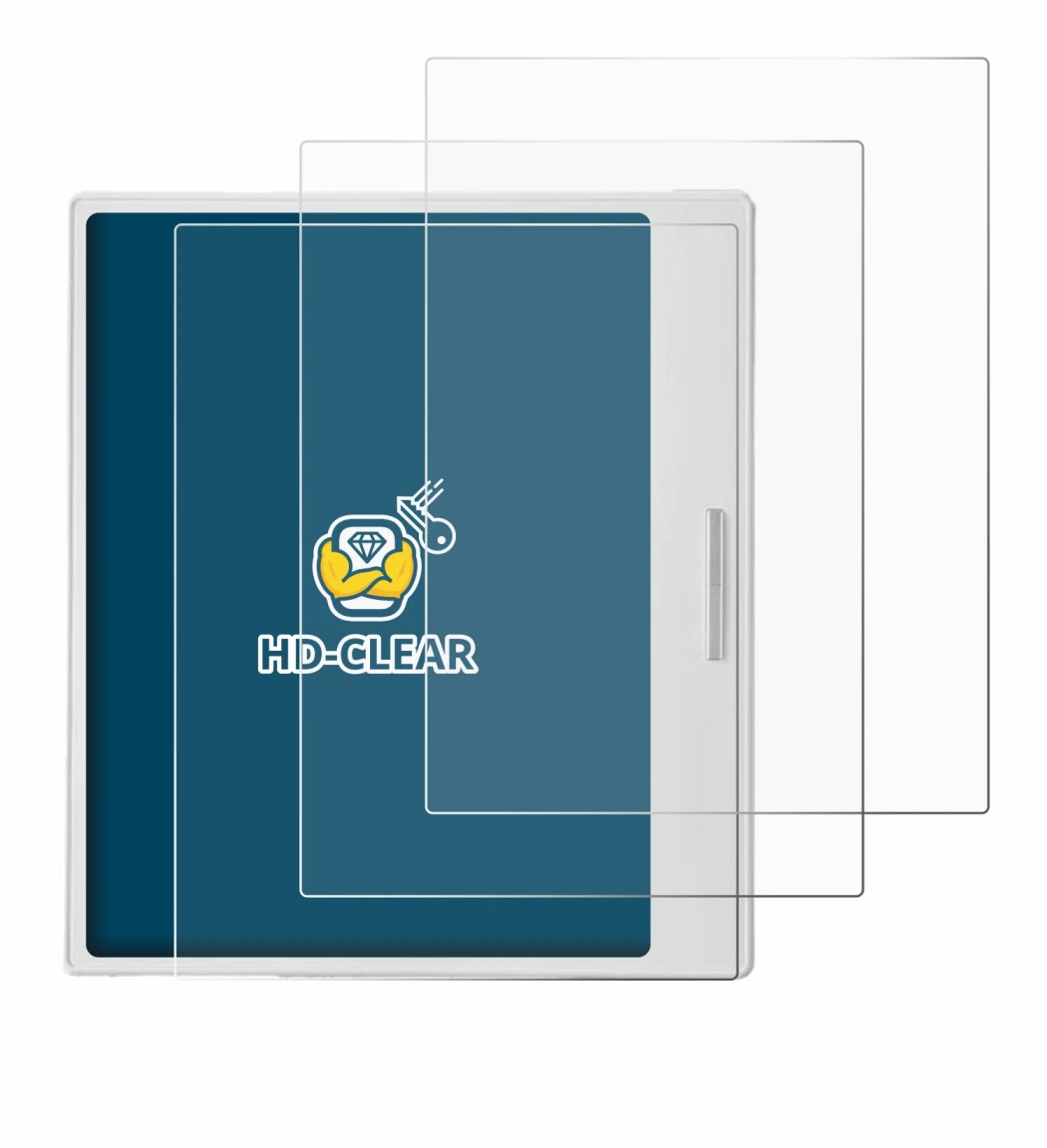 Abbildung des Geräts Boox Go Color 7 White Edition mit einer Vielzahl des Displayschutzes.