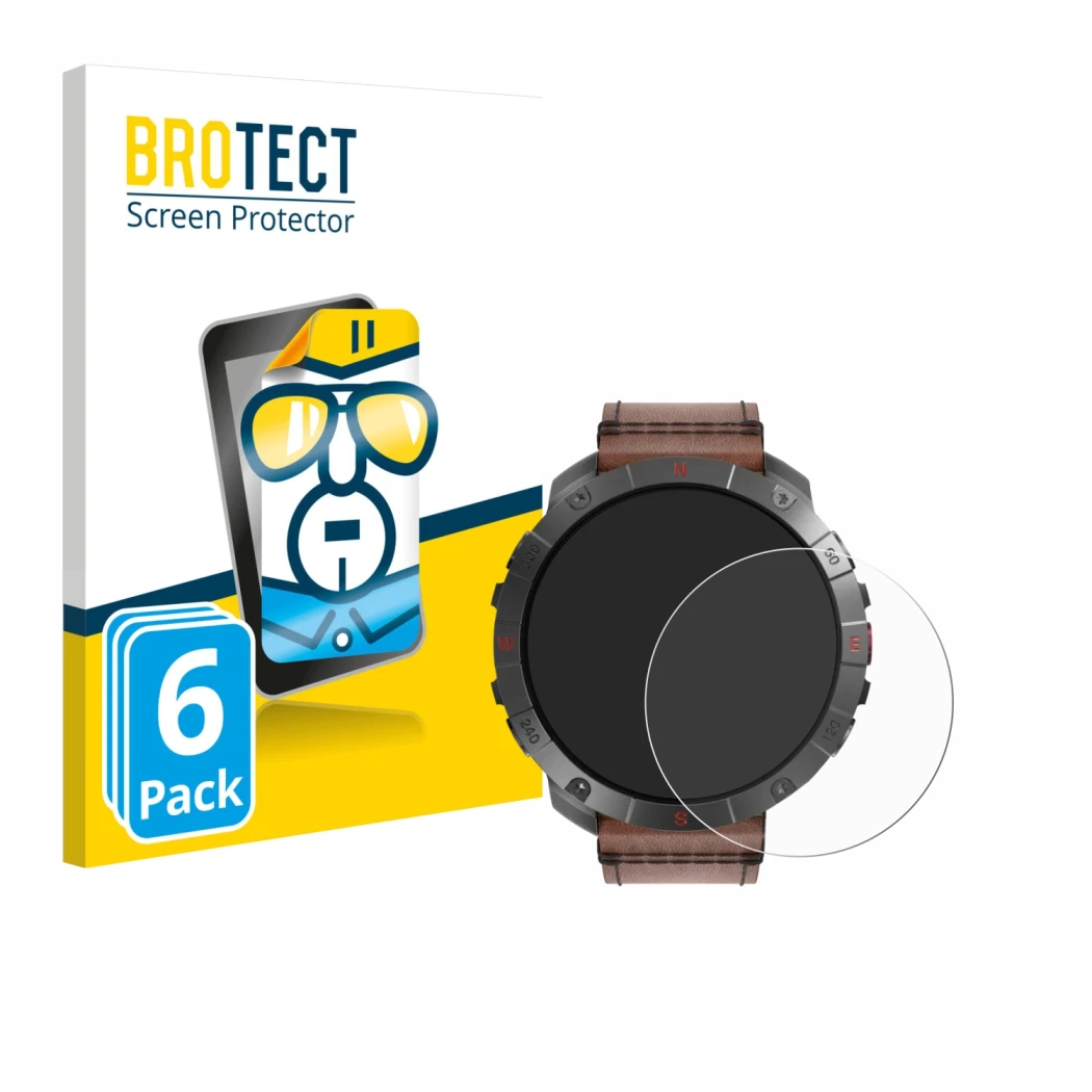 Vorderseite einer Produktverpackung mit dem Markenlogo BROTECT. Daneben ist das Gerät Polar Grit X2 Pro Titan mit dem zugehöri