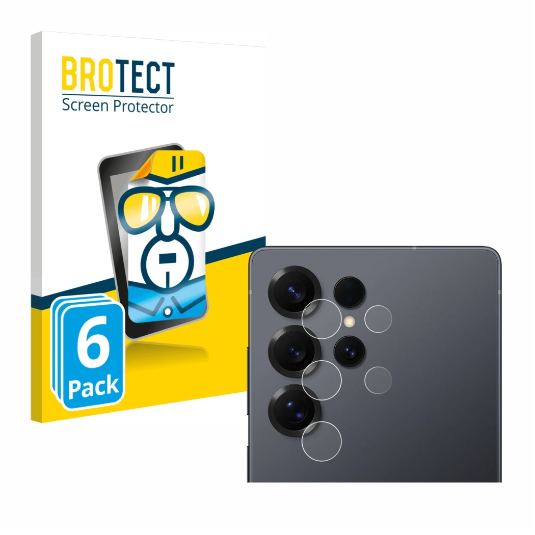 Vorderseite einer Produktverpackung mit dem Markenlogo BROTECT. Daneben ist das Gerät Samsung Galaxy S25 Ultra Enterprise Edit