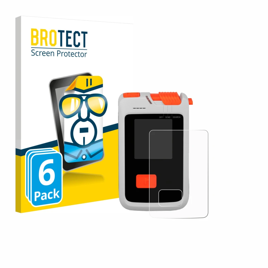 Vorderseite einer Produktverpackung mit dem Markenlogo BROTECT. Daneben ist das Gerät Mammut Barryvox Barryvox 2 mit dem zugeh