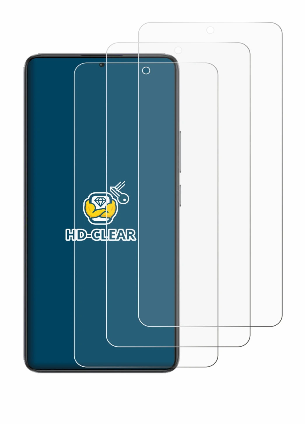 Abbildung des Geräts Xiaomi Poco F7 Ultra mit einer Vielzahl des Displayschutzes.