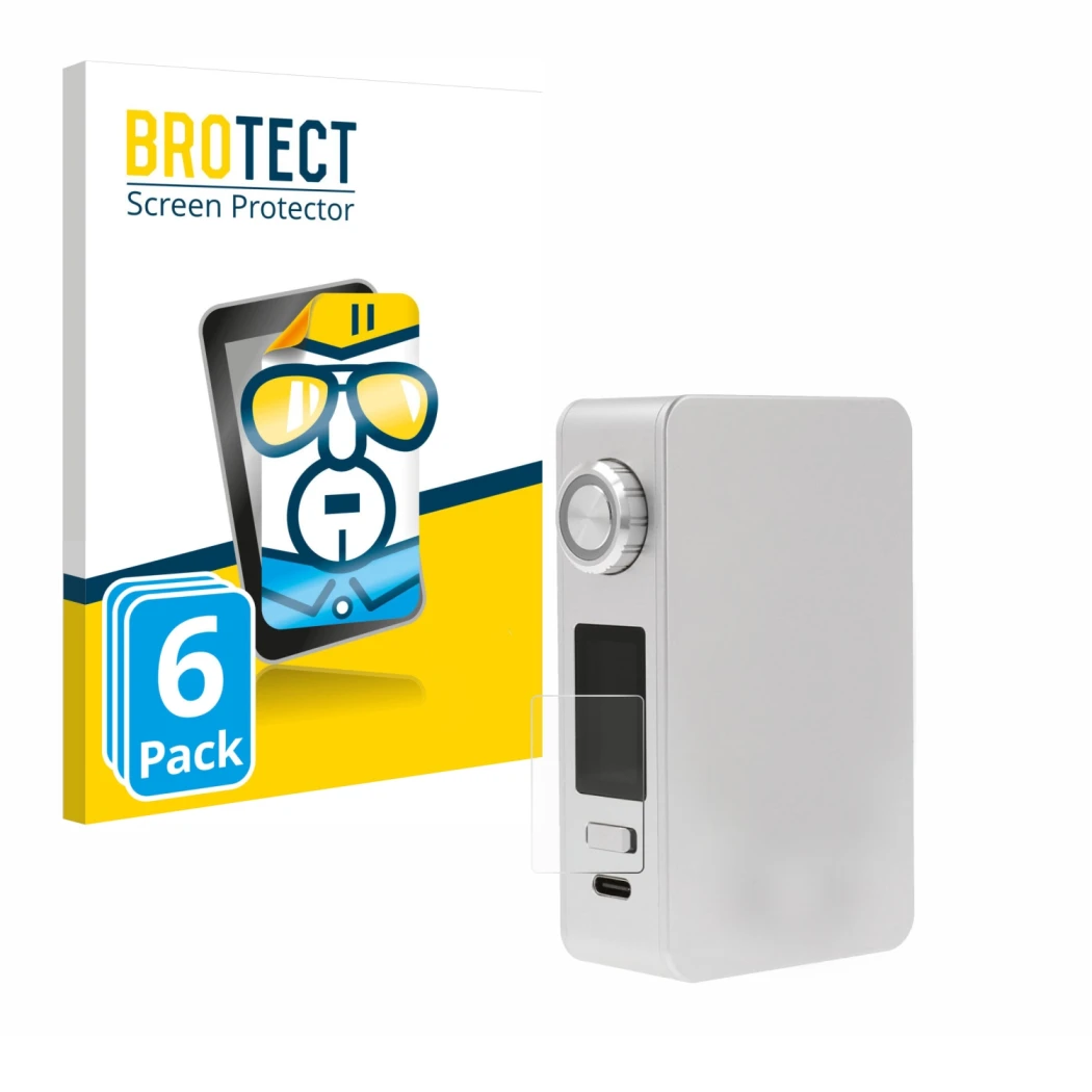 Vorderseite einer Produktverpackung mit dem Markenlogo BROTECT. Daneben ist das Gerät Lost Vape Centaurus M200 mit dem zugehör