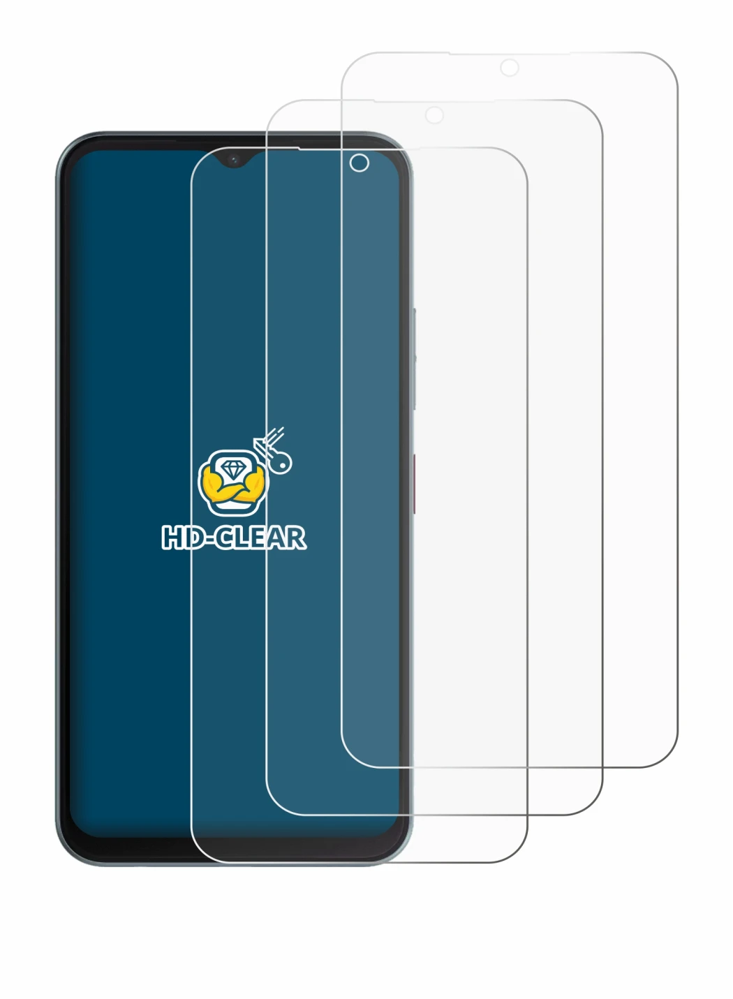 Abbildung des Geräts Telekom T Phone 3 mit einer Vielzahl des Displayschutzes.