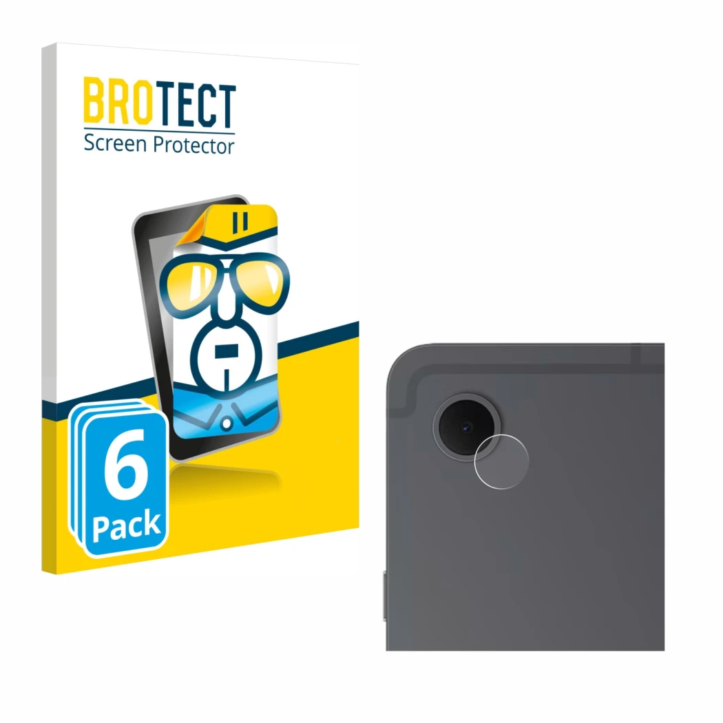 Vorderseite einer Produktverpackung mit dem Markenlogo BROTECT. Daneben ist das Gerät Samsung Galaxy Tab S10 Lite (NUR Kameras