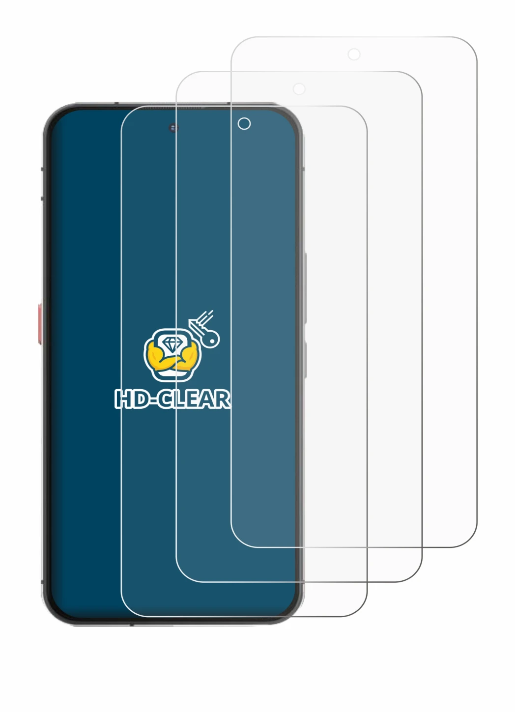 Abbildung des Geräts Oukitel WP210 mit einer Vielzahl des Displayschutzes.