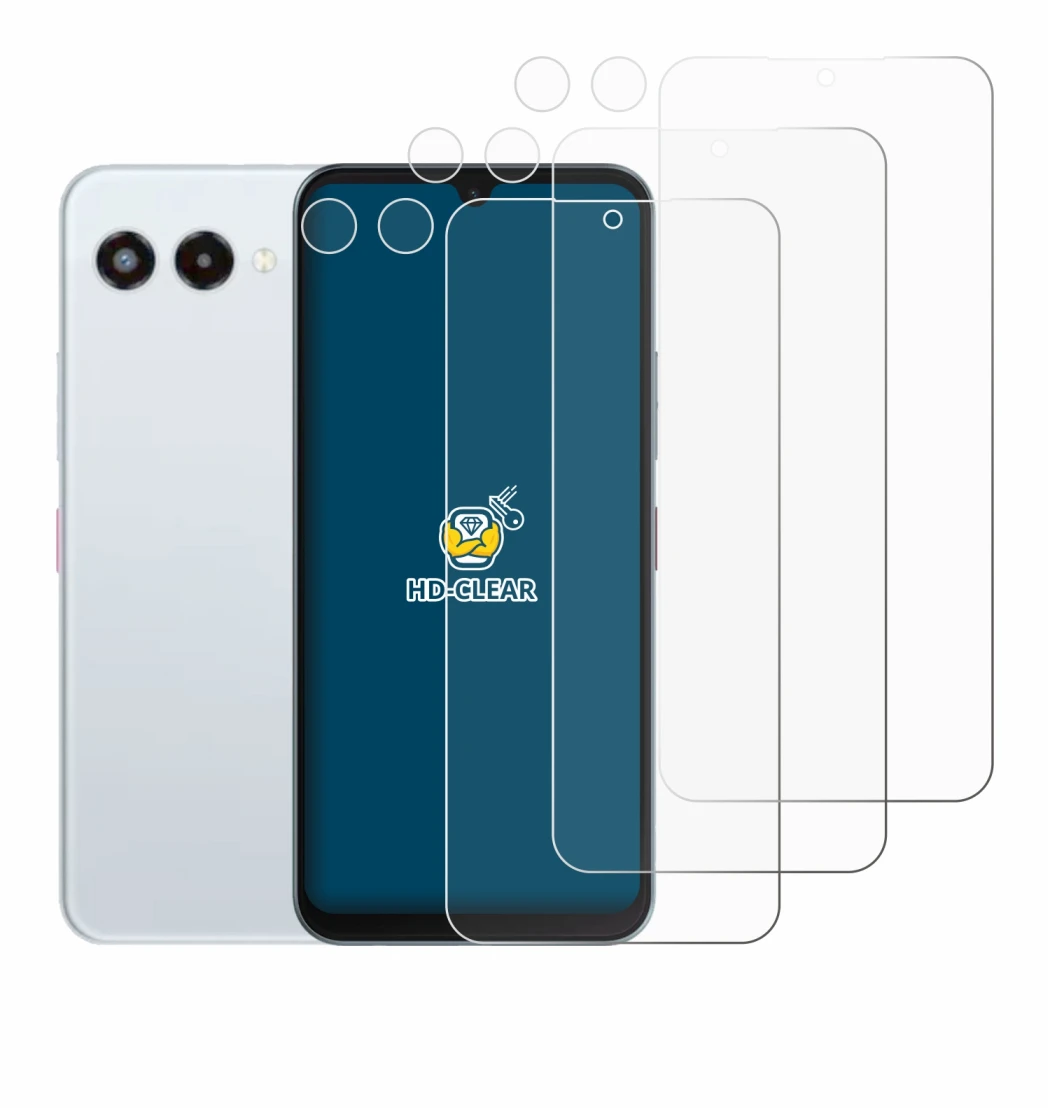 Abbildung des Geräts Telekom T Phone 3 (Display+Kamera) mit einer Vielzahl des Displayschutzes.