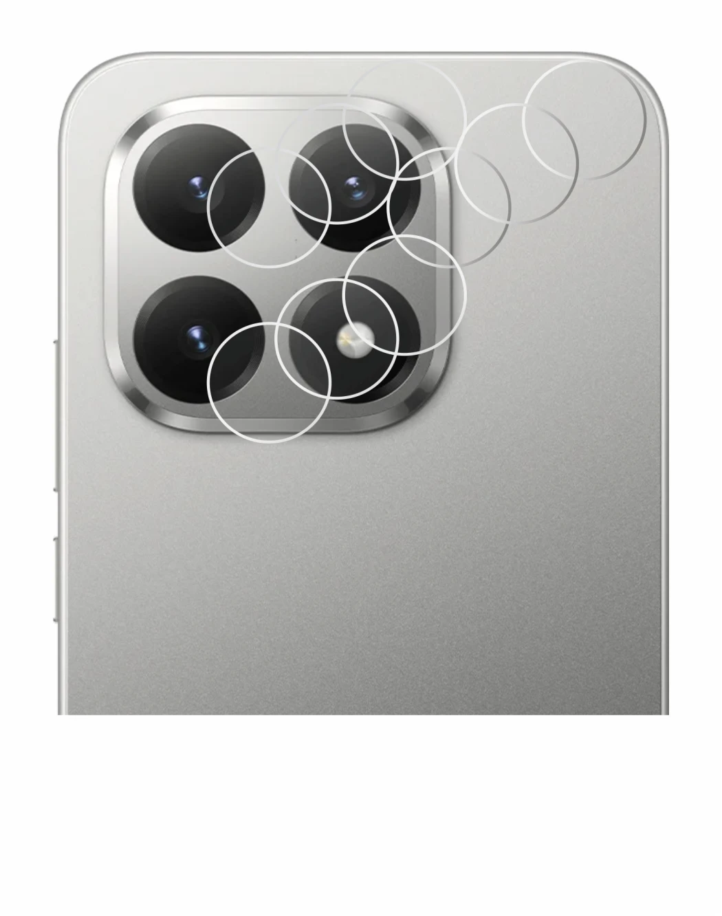 Abbildung des Geräts Xiaomi 15T (NUR Kameraschutz) mit einer Vielzahl des Displayschutzes.