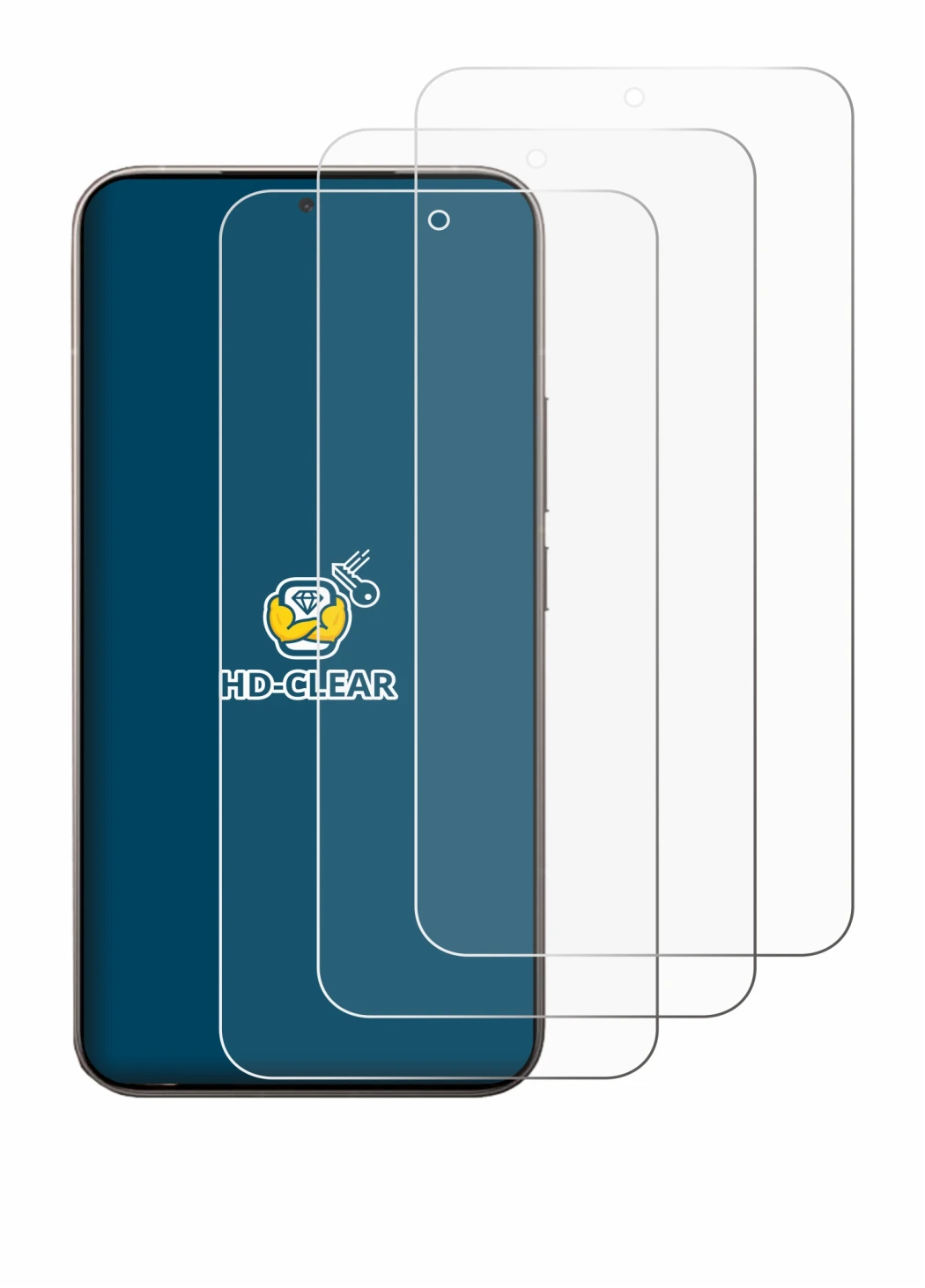 Abbildung des Geräts Xiaomi 15T Pro mit einer Vielzahl des Displayschutzes.