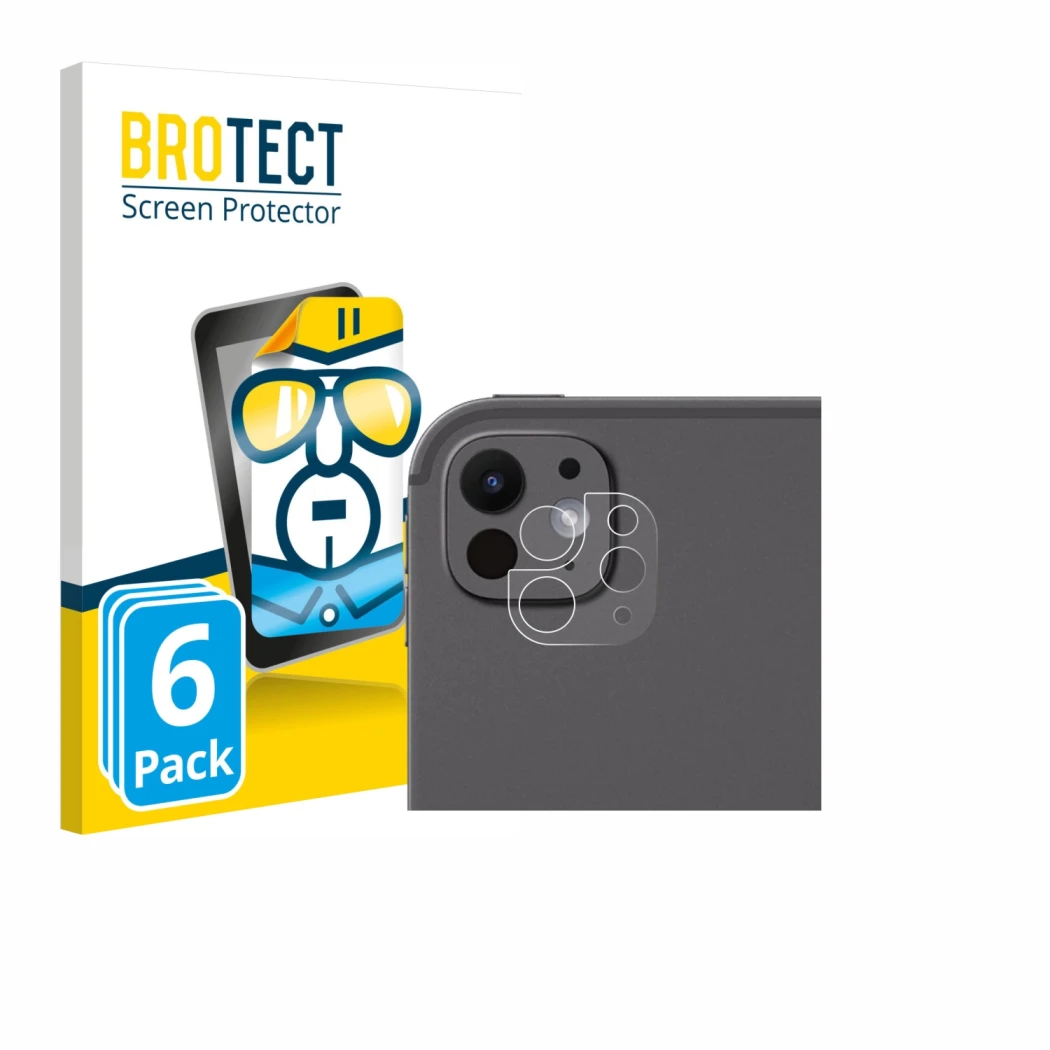 Vorderseite einer Produktverpackung mit dem Markenlogo BROTECT. Daneben ist das Gerät Apple iPad Pro 11