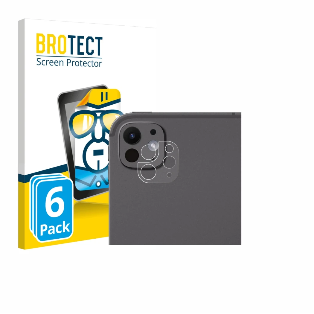 Vorderseite einer Produktverpackung mit dem Markenlogo BROTECT. Daneben ist das Gerät Apple iPad Pro 13