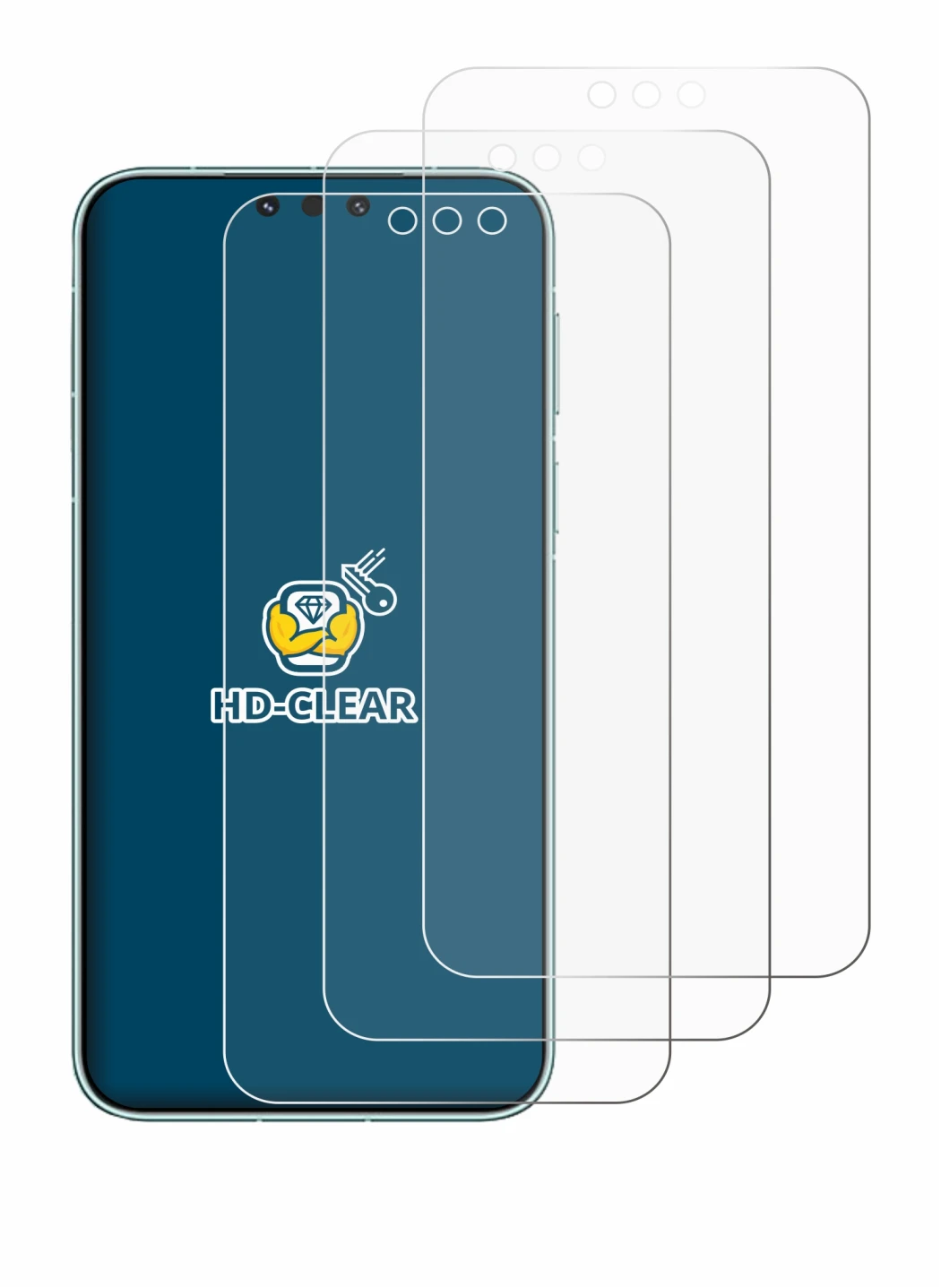 Abbildung des Geräts Huawei Mate 80 Pro Max mit einer Vielzahl des Displayschutzes.