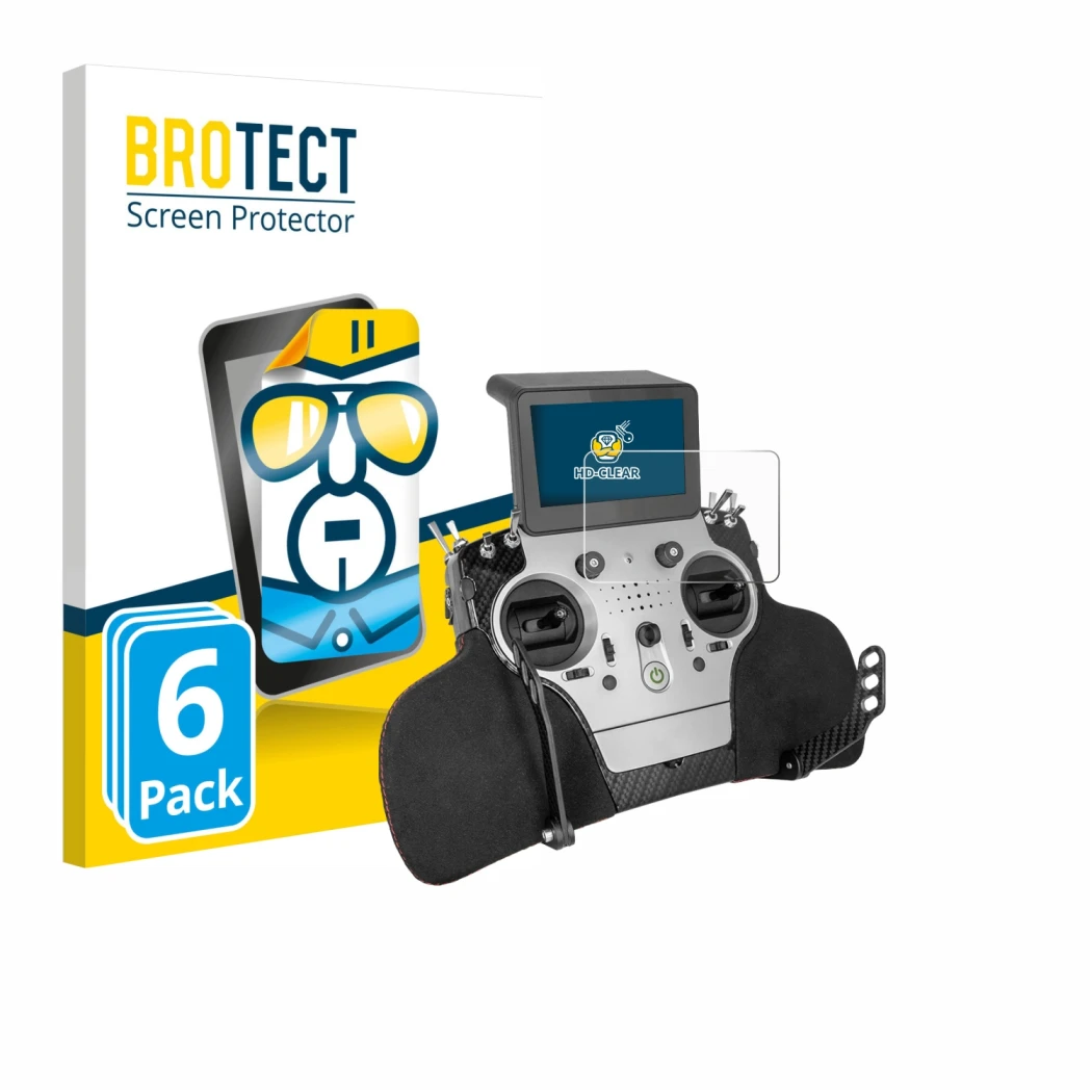 Vorderseite einer Produktverpackung mit dem Markenlogo BROTECT. Daneben ist das Gerät PowerBox Systems Core mit dem zugehörige