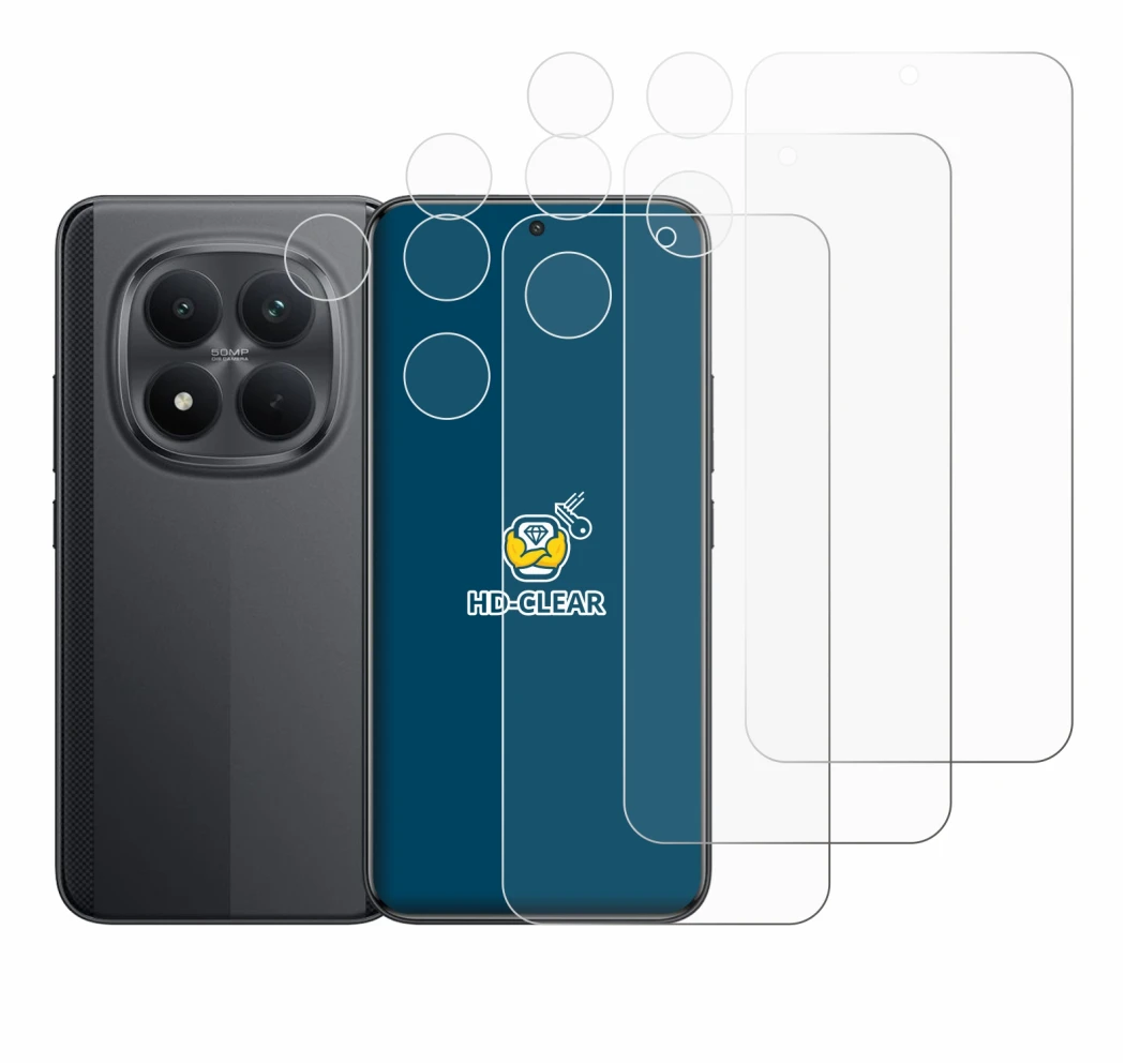 Abbildung des Geräts Xiaomi Poco M8 Pro (Display+Kamera) mit einer Vielzahl des Displayschutzes.