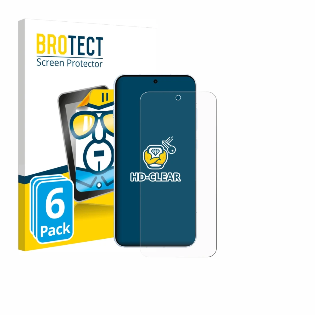 Vorderseite einer Produktverpackung mit dem Markenlogo BROTECT. Daneben ist das Gerät Oppo Find X8s mit dem zugehörigen Displa