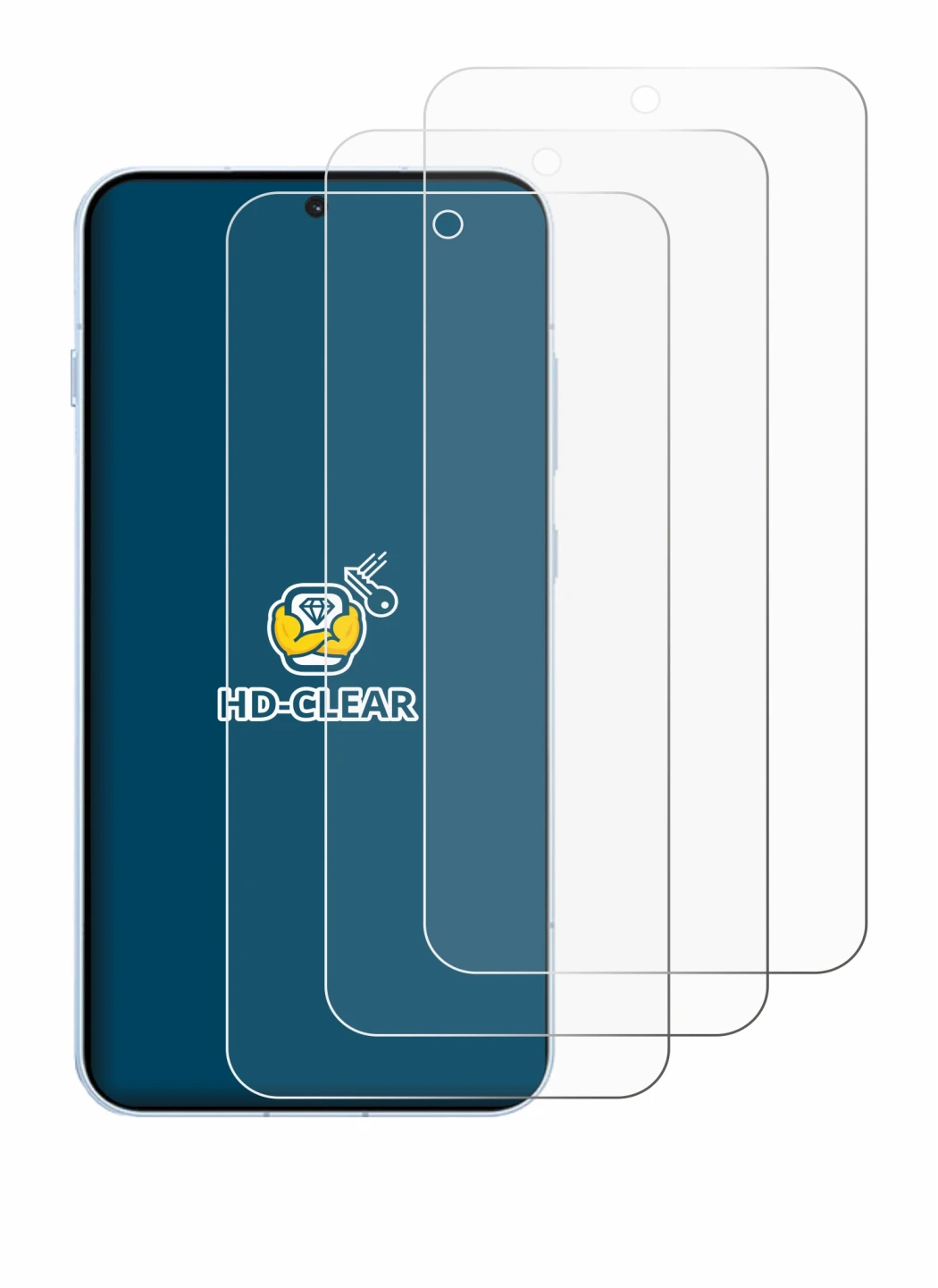 Abbildung des Geräts Oppo Find X8s mit einer Vielzahl des Displayschutzes.